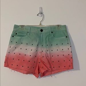 Lovesick Brand Watermelon High Rise Denim Shorts
